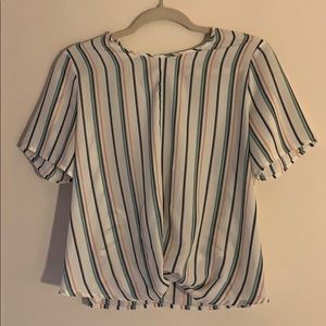 Pin Stripe Blouse Zipper back